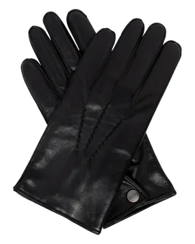 007 Leather Cashmere Lined Gloves Black