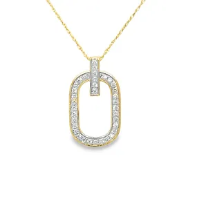 14K Yellow Gold Diamond Pendant  - .55ctw