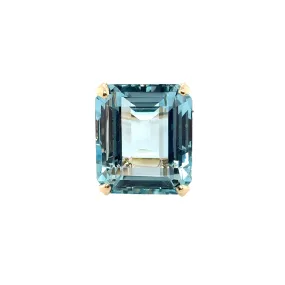 14KY Custom Estate large Natural Blue Aquamarine Fashion Ring