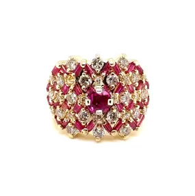 14KY Custom Ruby & Diamond Fashion Ring