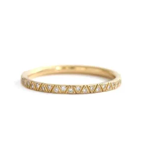 18k Geometric Diamond Eternity Band