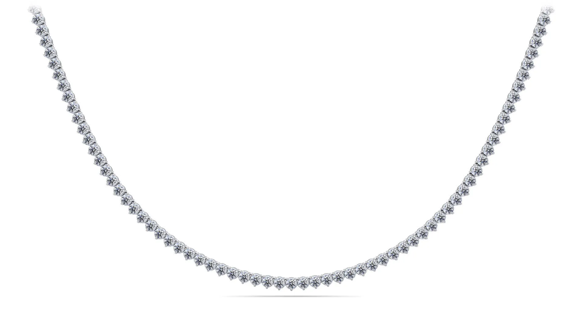 3 Prong Riviera Diamond Necklace with 16.80 ct.(finished) 3.5mm