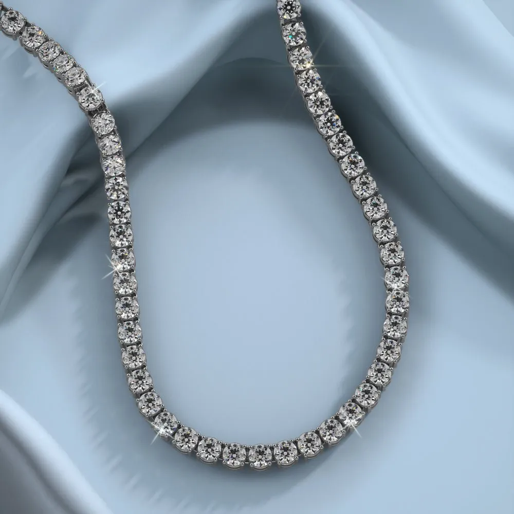 4 Prong Riviera Diamond Necklace with 13.92 ct.(finished) 3.1mm