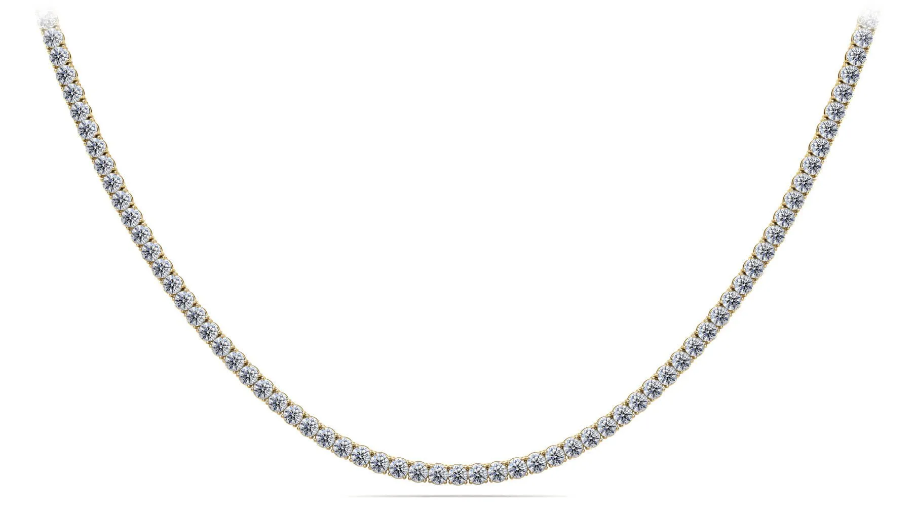 4 Prong Riviera Diamond Necklace with 13.92 ct.(finished) 3.1mm