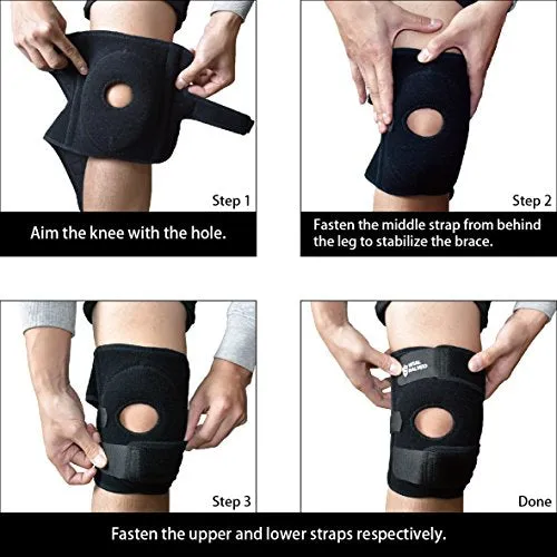 7.5" Adjustable Strengthen Open Patella Knee Support/S-Pro Pad