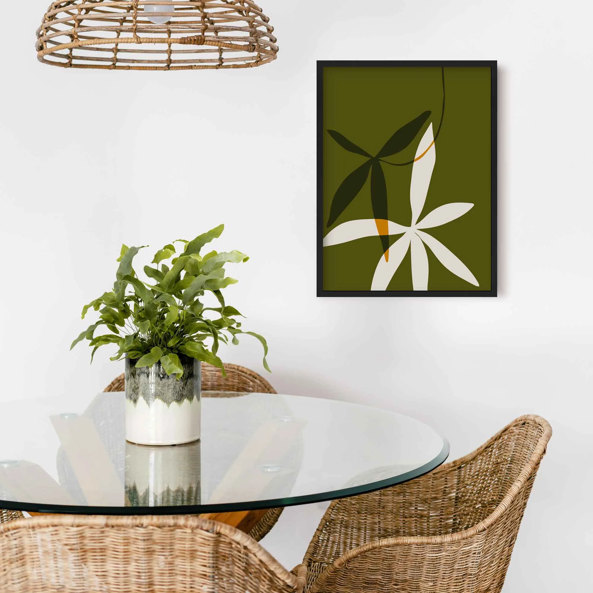 Abstract Hanging Flowers Print