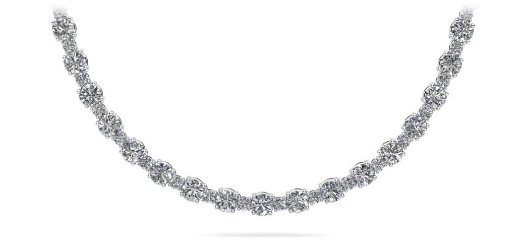 Affectionately Yours Diamond Tennis Diamond Necklace with 14.91 ct.(finished) 2mm, 3.6mm