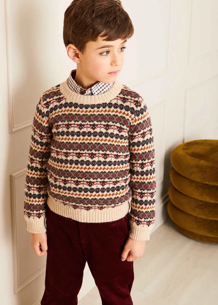 All Over Fair Isle Jumper in Camel (4-10yrs)