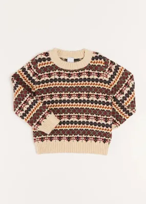 All Over Fair Isle Jumper in Camel (4-10yrs)