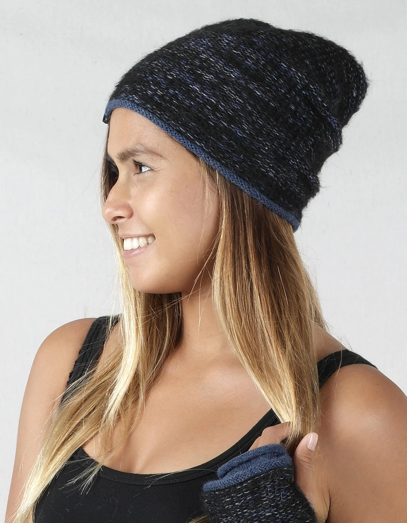 Alpaca Beanie Hat - Caraveli - Nightsky