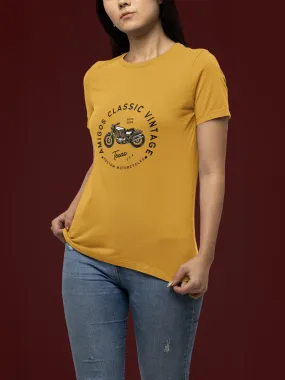 AMIGOS CLASSIC VINTAGE  PRINTED TSHIRT -MUSTARD