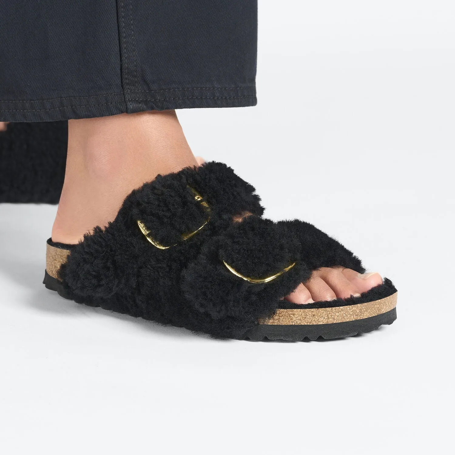 Arizona Big Buckle Shearling Black Gold