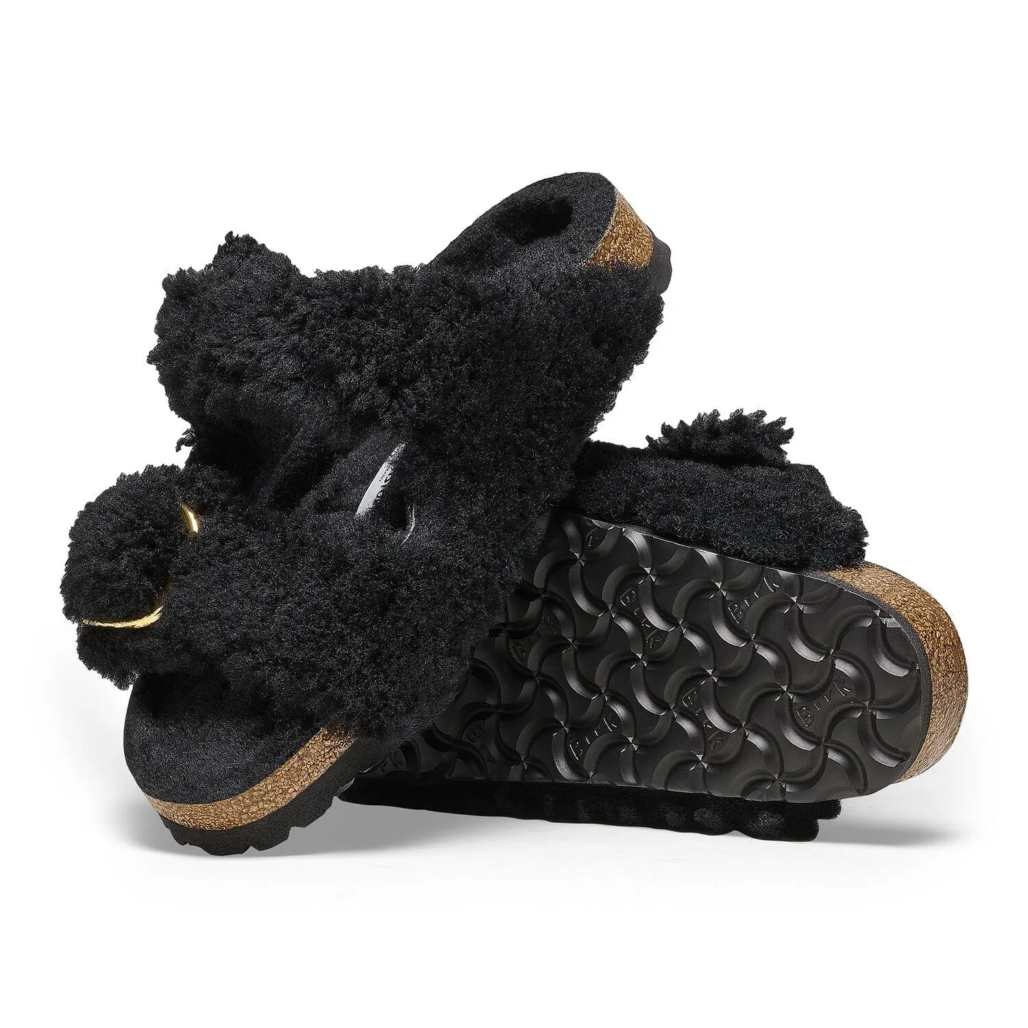 Arizona Big Buckle Shearling Black Gold