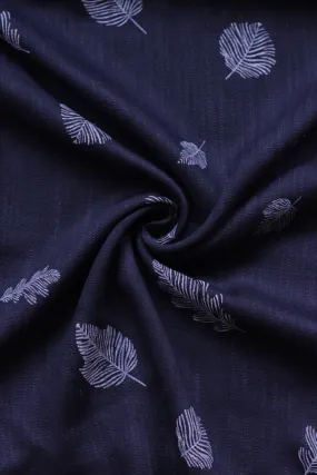 Azra Embossed Hijab - Navy Blue