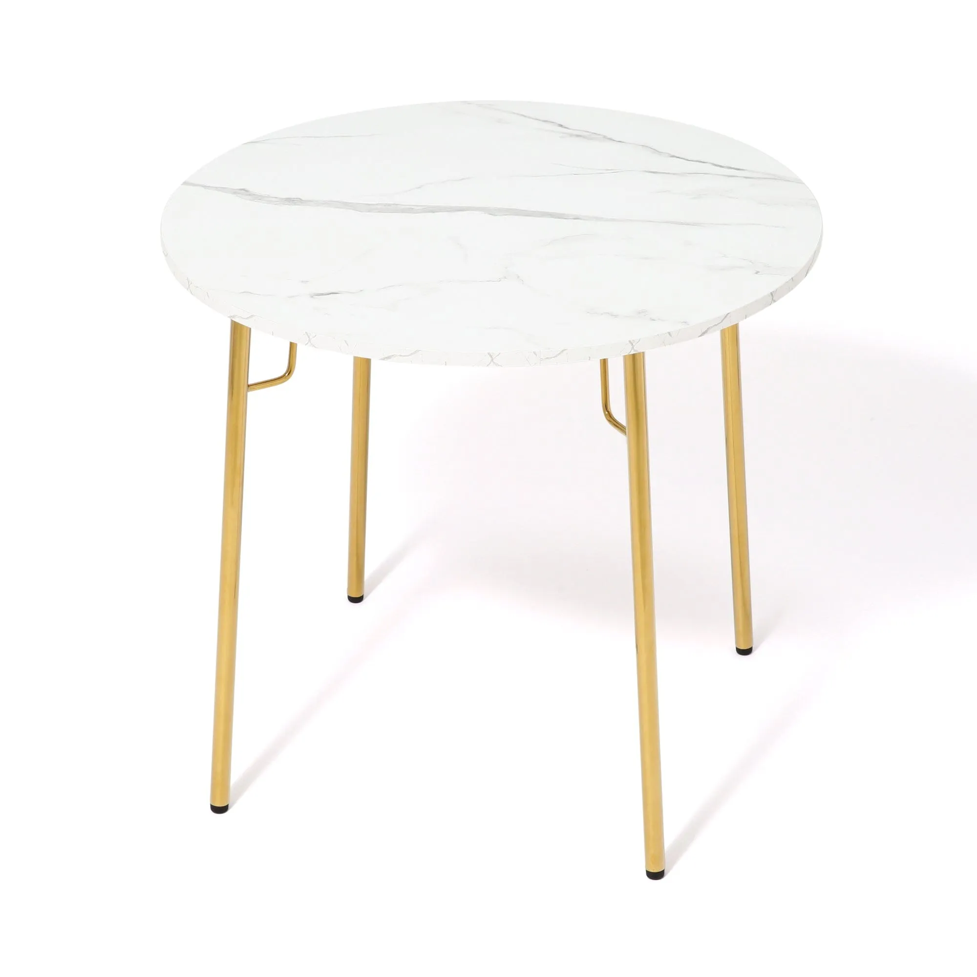 Belle Dining Table Round Marble X Gold (W800×D800×H730)