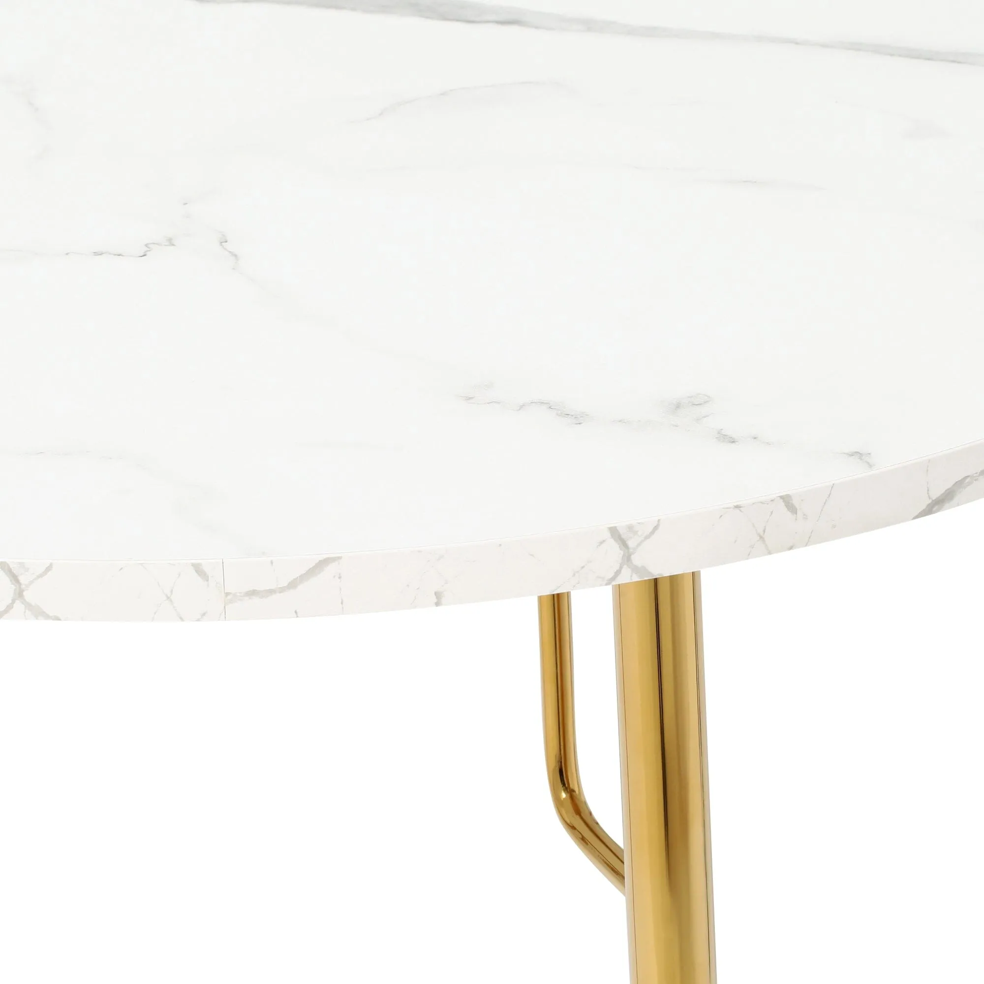 Belle Dining Table Round Marble X Gold (W800×D800×H730)