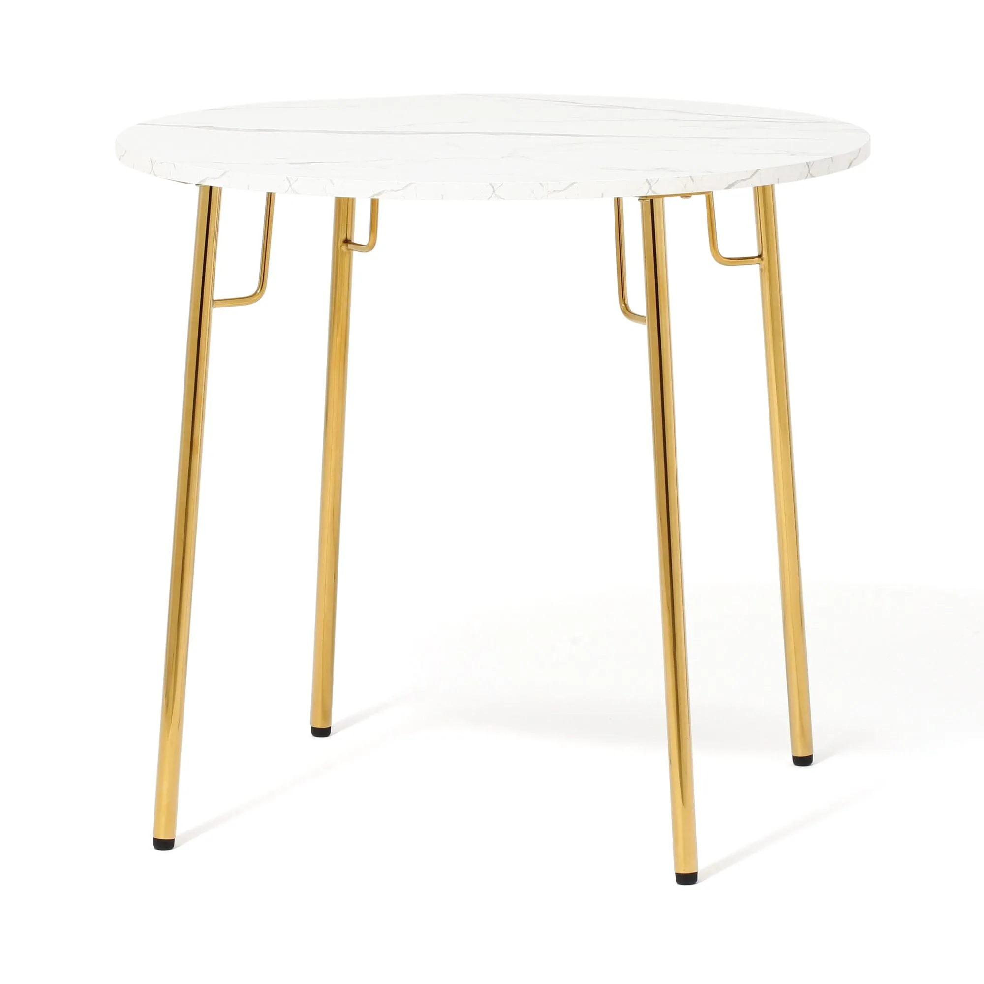 Belle Dining Table Round Marble X Gold (W800×D800×H730)