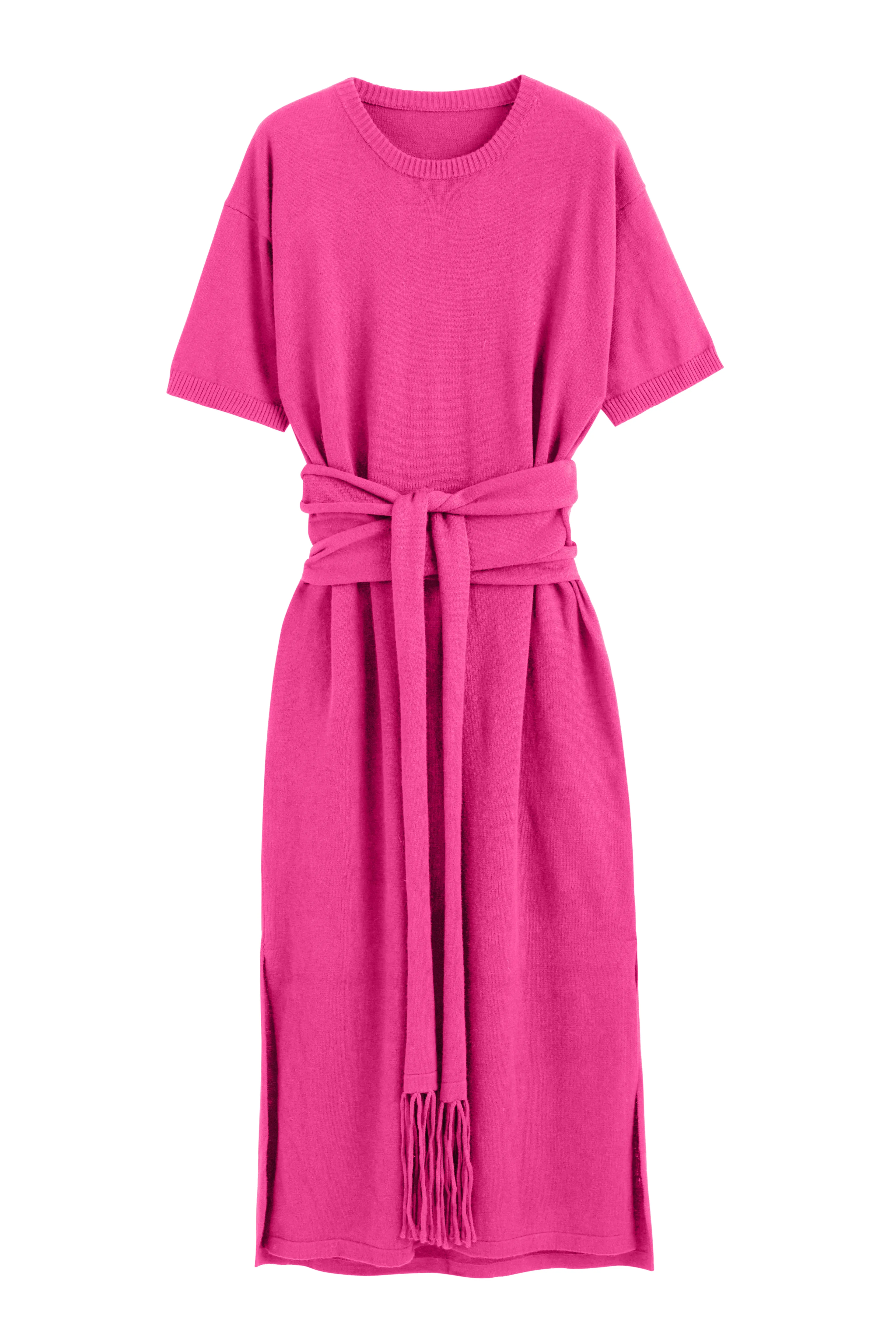 Berry-Pink Linen-Cotton Monaco Dress