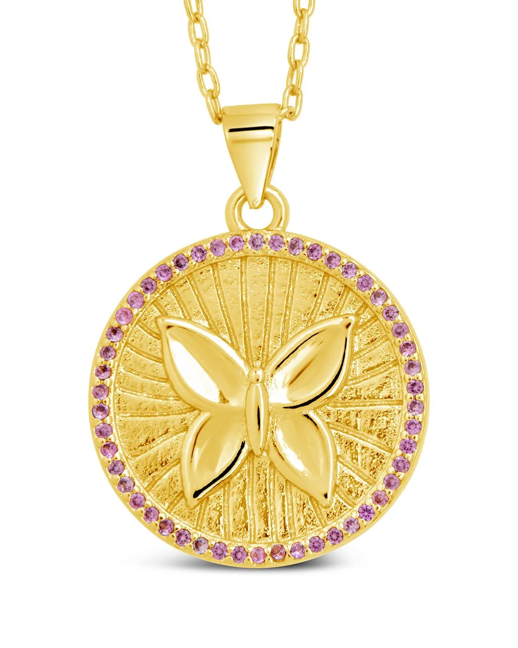 Bindi CZ Butterfly Pendant Necklace