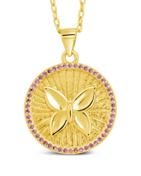 Bindi CZ Butterfly Pendant Necklace