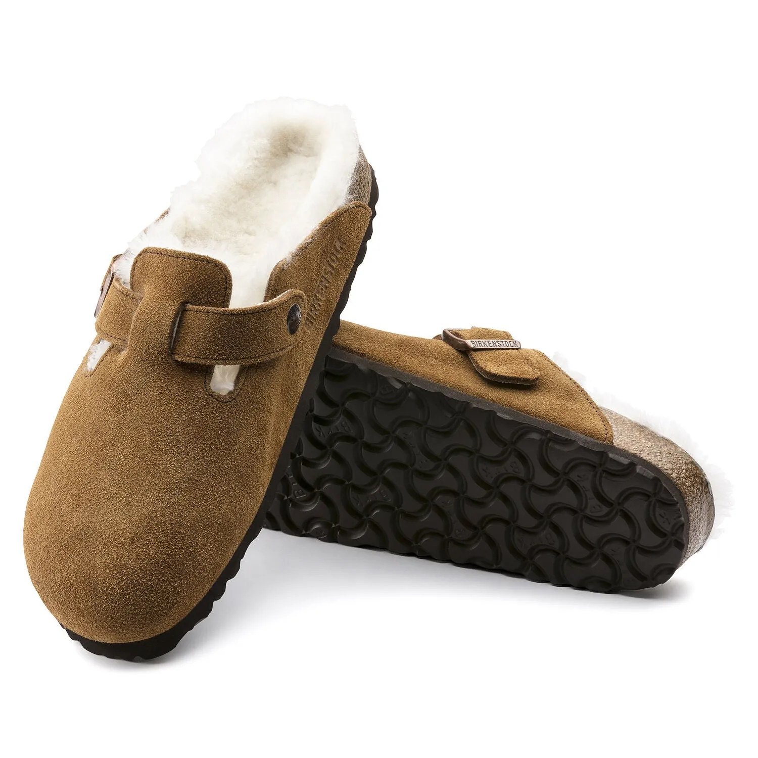 Birkenstock Boston Shearling Suede Leather Mink Women's