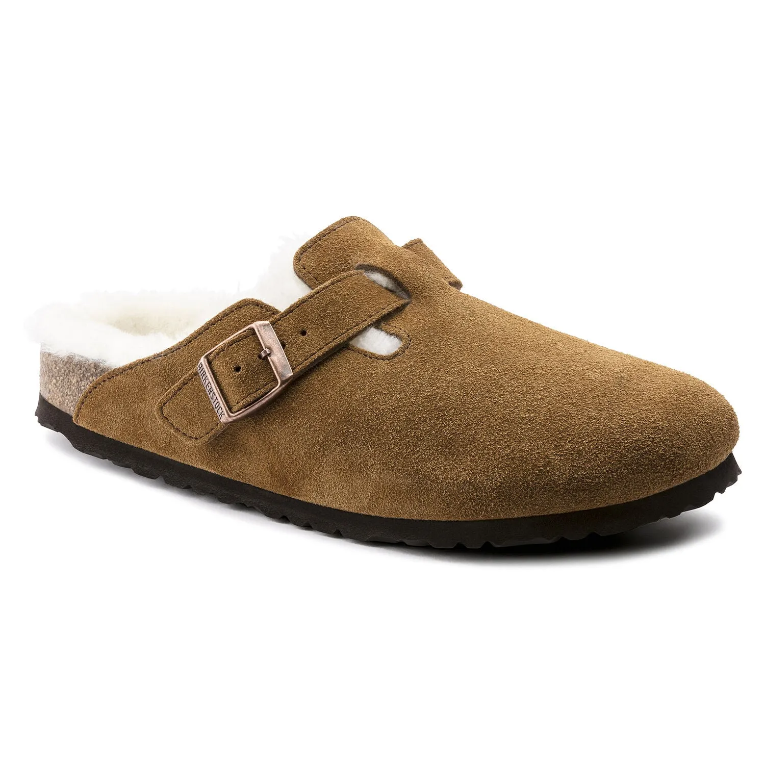 Birkenstock Boston Shearling Suede Leather Mink Women's