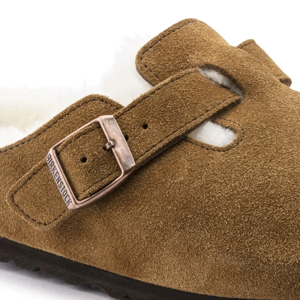 Birkenstock Men's Boston Shearling Mink Suede