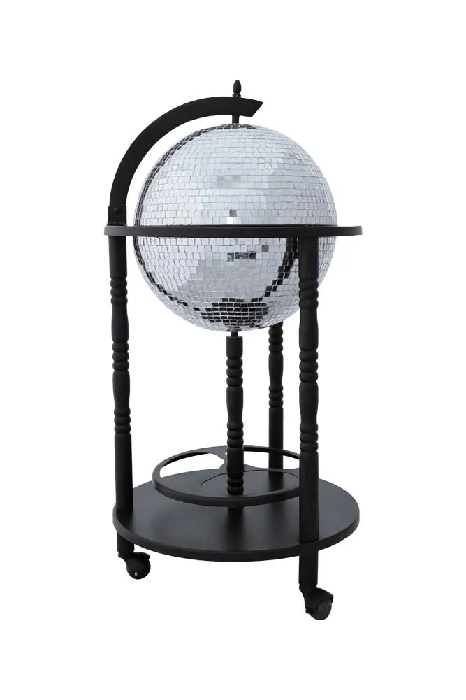 Black Disco Ball Drinks Trolley Cart