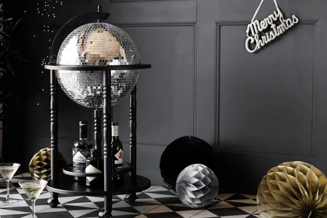 Black Disco Ball Drinks Trolley Cart