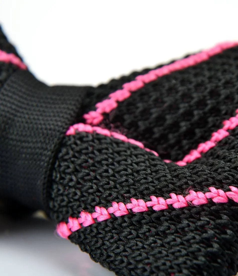 Black with Pink Stripes Knitted Bow Tie