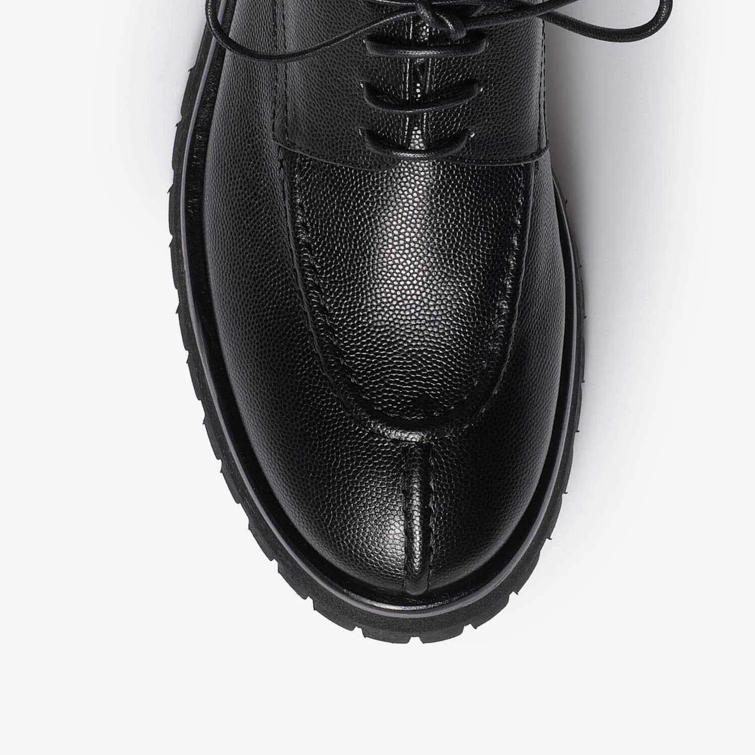 Black women's leather derby