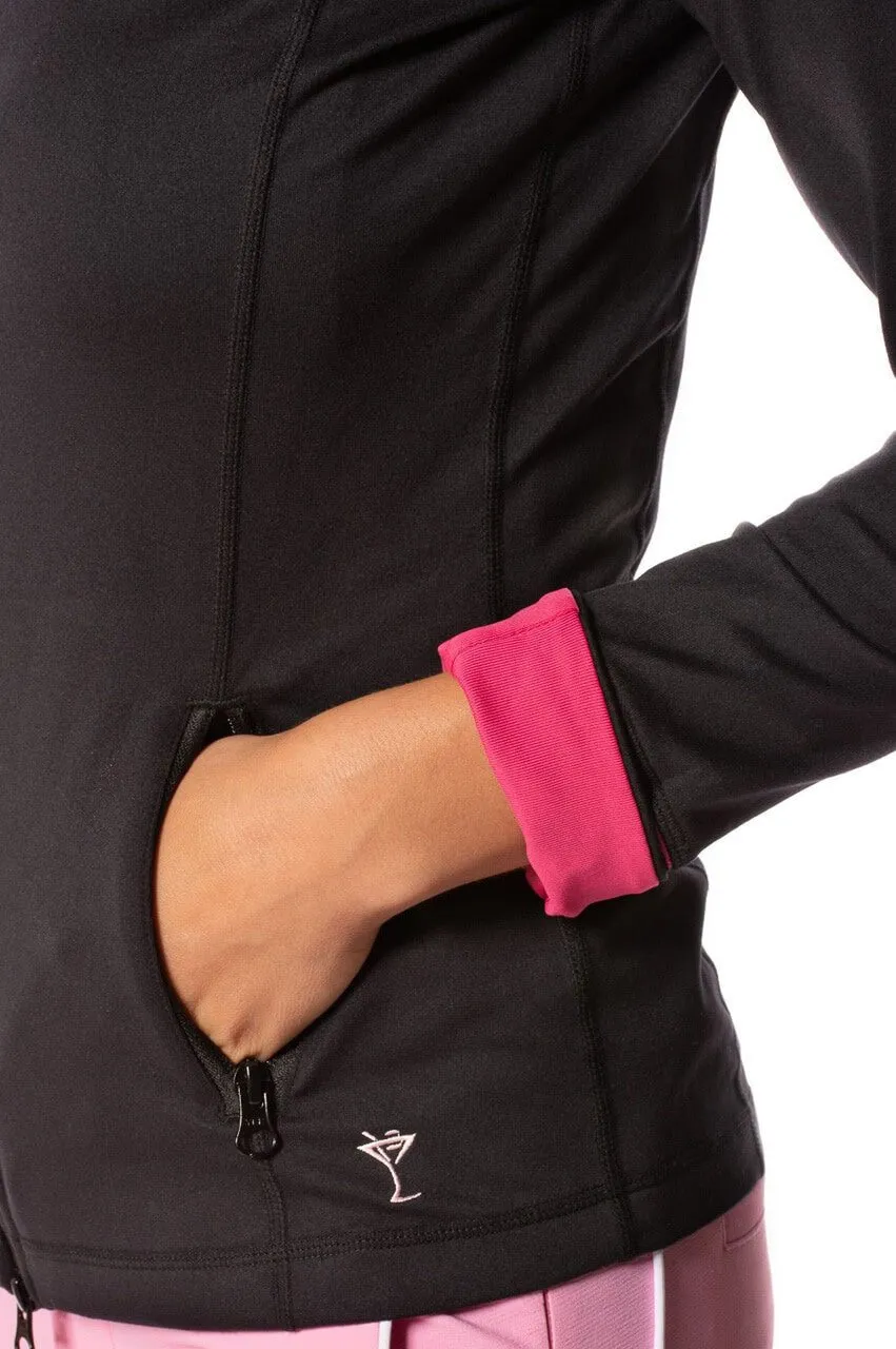 Black/Hot Pink Double-Zip Sport Jacket