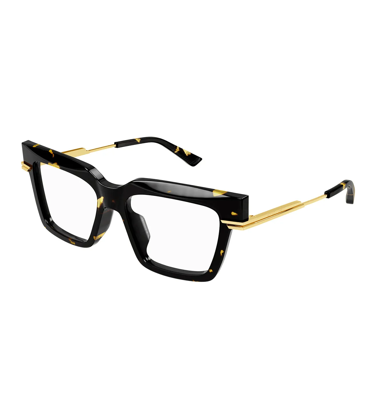 Bottega Veneta Unisex Havana Square Optical Frame