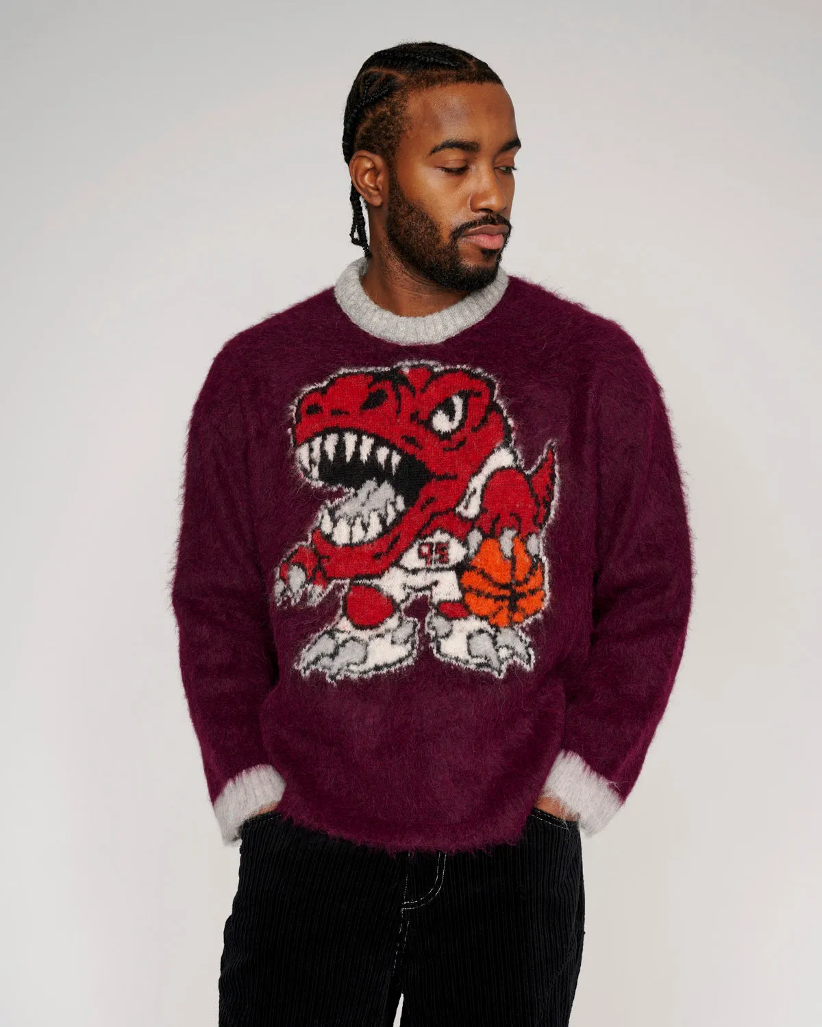 Brain Dead x NBA Toronto Raptors Alpaca Sweater - Purple