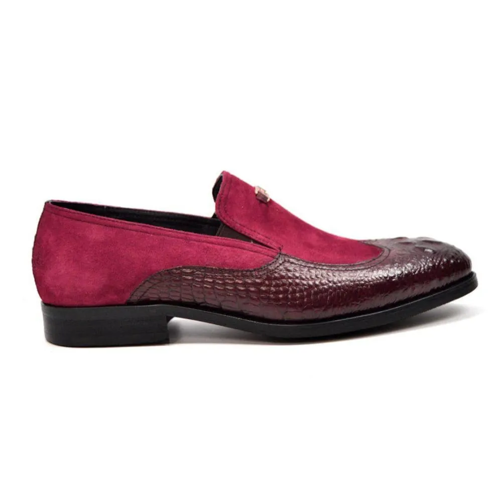 British Walkers Shiraz Croc Men's Crocodile Leather and Suede Loafers