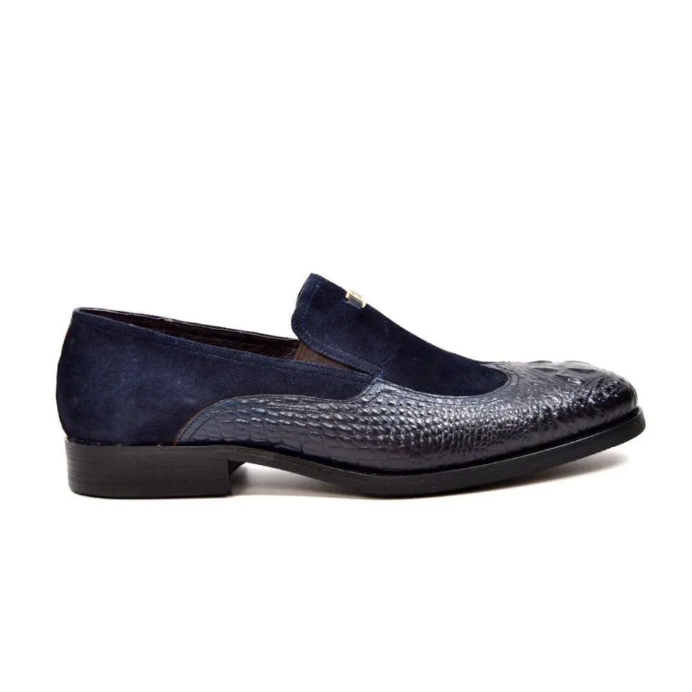 British Walkers Shiraz Croc Men's Crocodile Leather and Suede Loafers