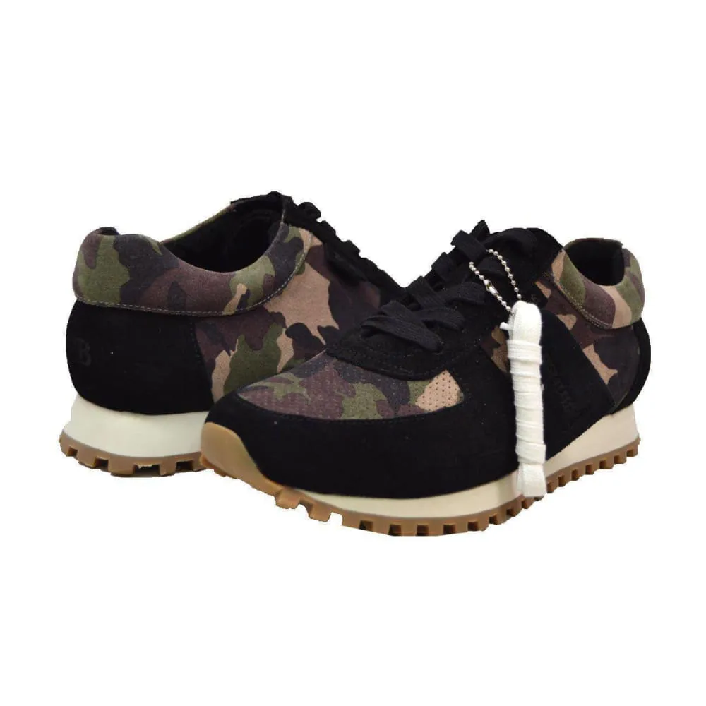 British Walkers Surrey Men's Black Camo Leather and Suede Sneakers