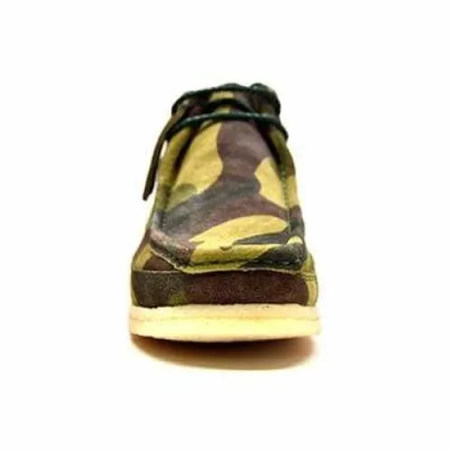 British Walkers Wallabee Boots Men's Walker 100 Green Camo Leather and Suede High Tops