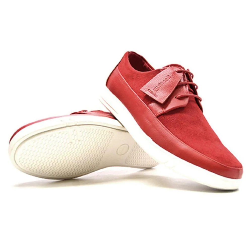 British Walkers Westminster Bally Style Men's Leather and Suede White Sole Low Top Sneakers