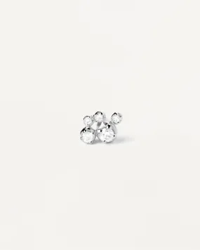 Bubble silver single stud Earring