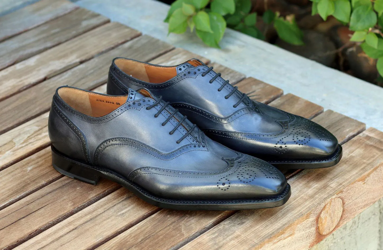 Calfskin "Luke" Wingtip Oxford Grey