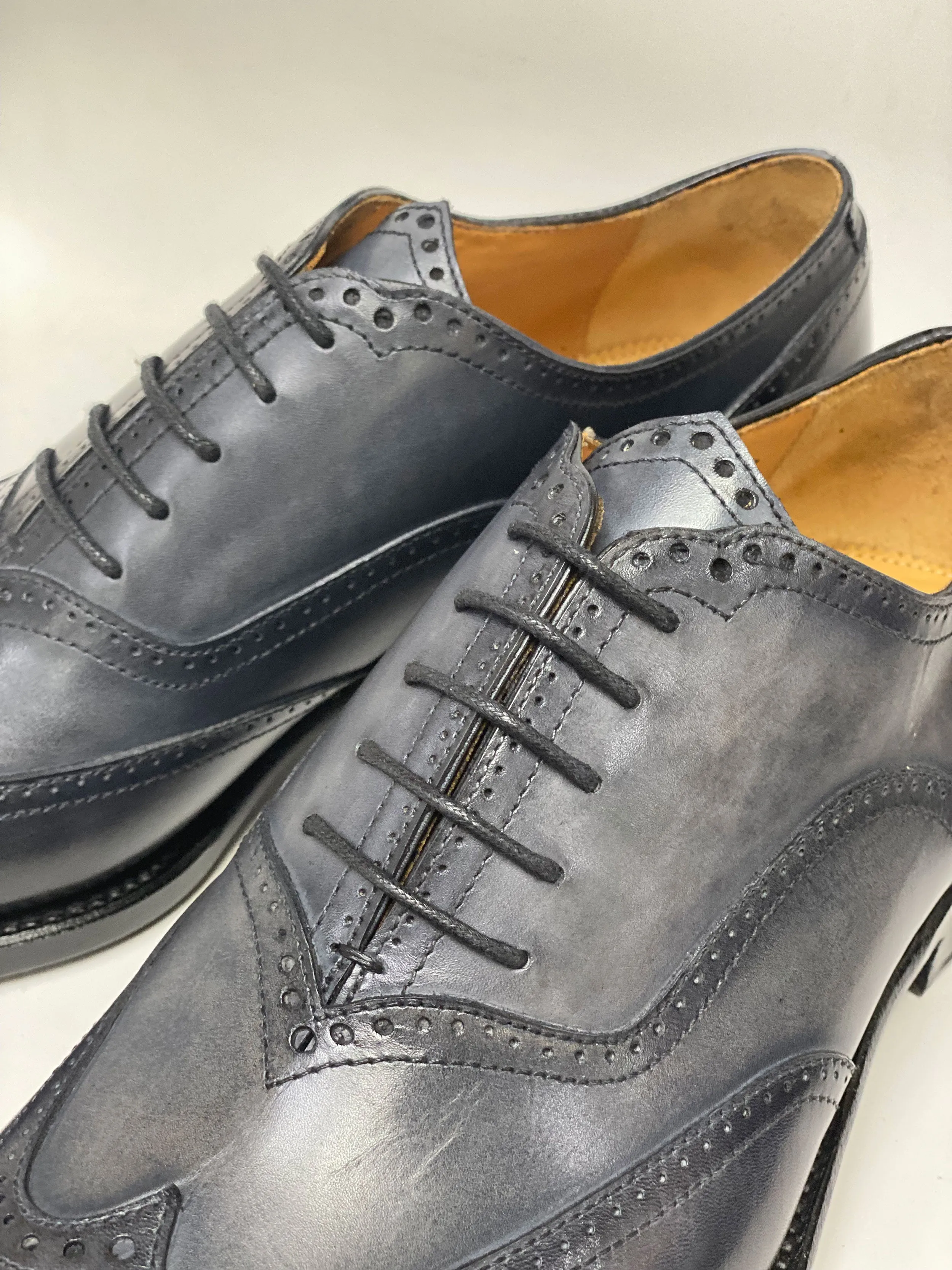 Calfskin "Luke" Wingtip Oxford Grey