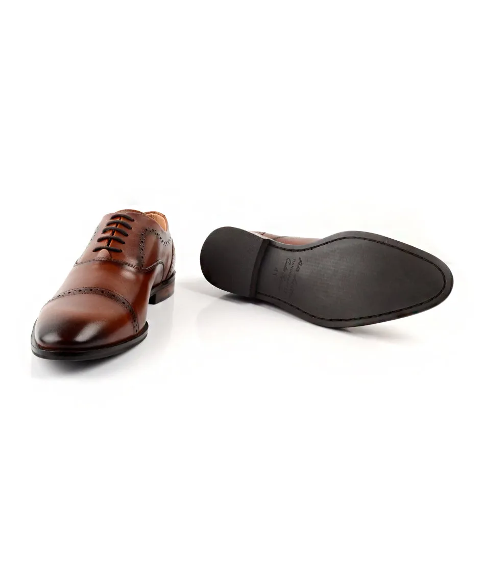 Cap Toe Oxfords - Cognac