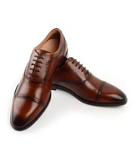 Cap Toe Oxfords - Cognac