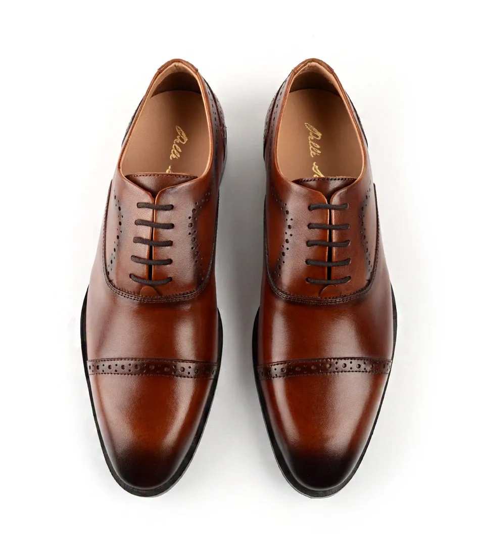 Cap Toe Oxfords - Cognac