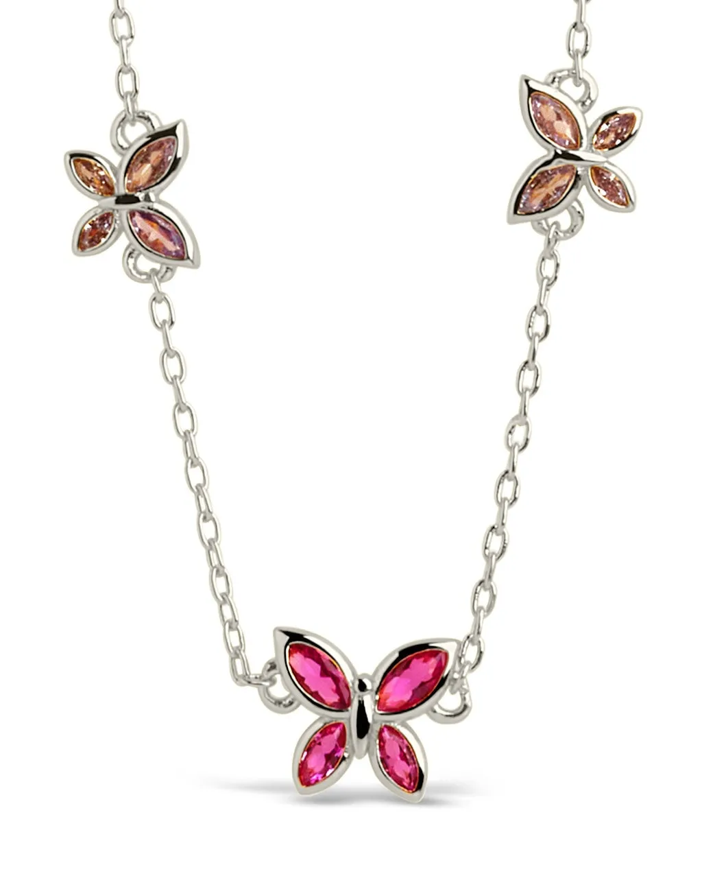 Caria CZ Butterfly Charm Necklace