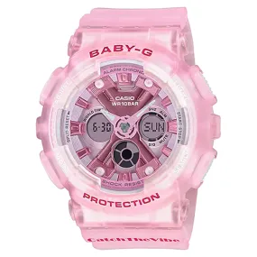 Casio BABY-G Translucent Pink Resin Band Analogue-Digital Watch - BA130CV-4A