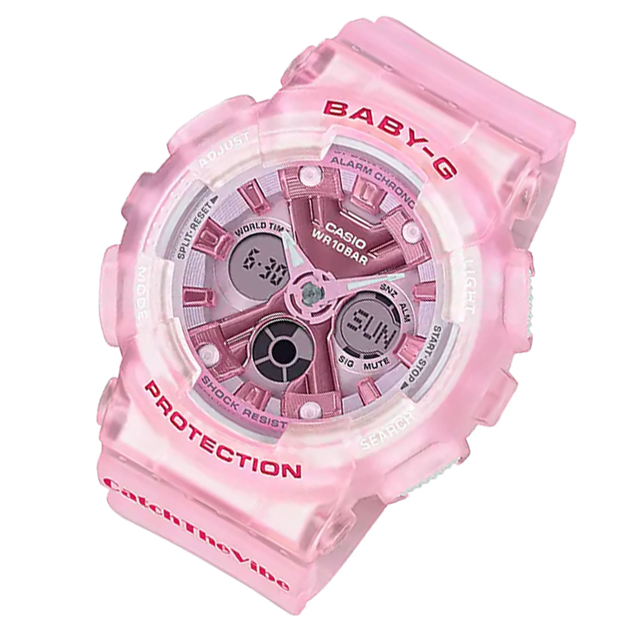 Casio BABY-G Translucent Pink Resin Band Analogue-Digital Watch - BA130CV-4A