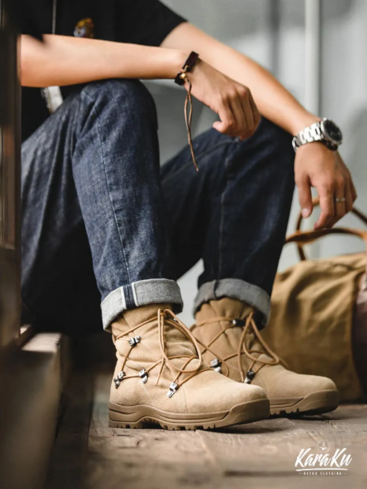 Casual Outdoor High-Top Suede Desert Boots