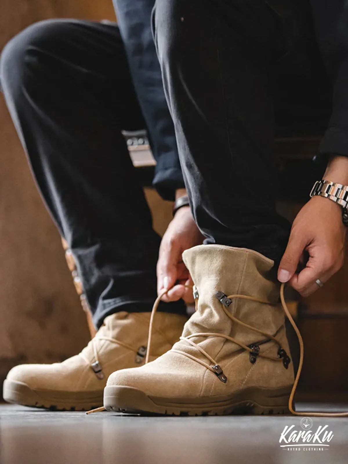 Casual Outdoor High-Top Suede Desert Boots